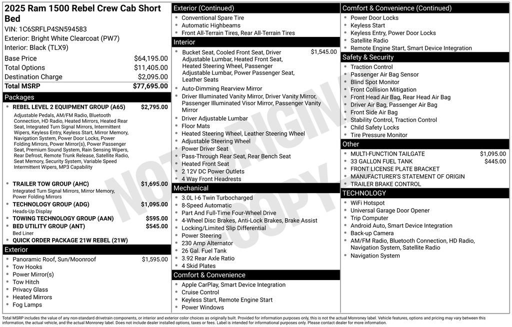 Used 2025 RAM 1500 Rebel w/ Rebel Level 2 Equipment Group AWD/4WD image 16