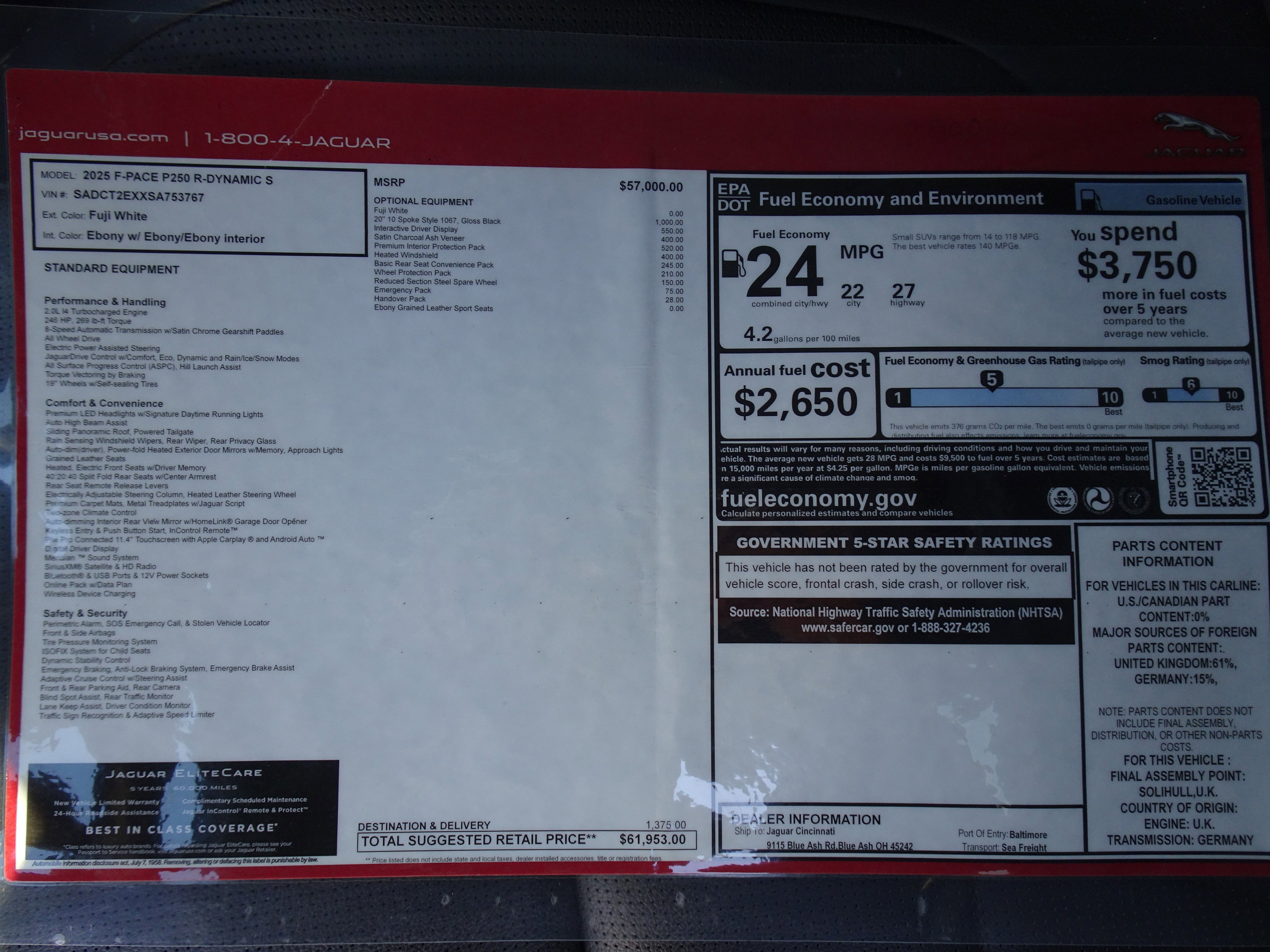 Certified 2025 Jaguar F-PACE R-Dynamic S image 5