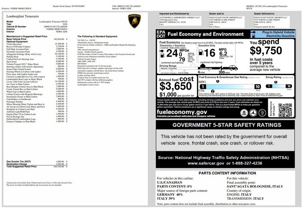 Used 2026 Lamborghini Temerario AWD/4WD image 50