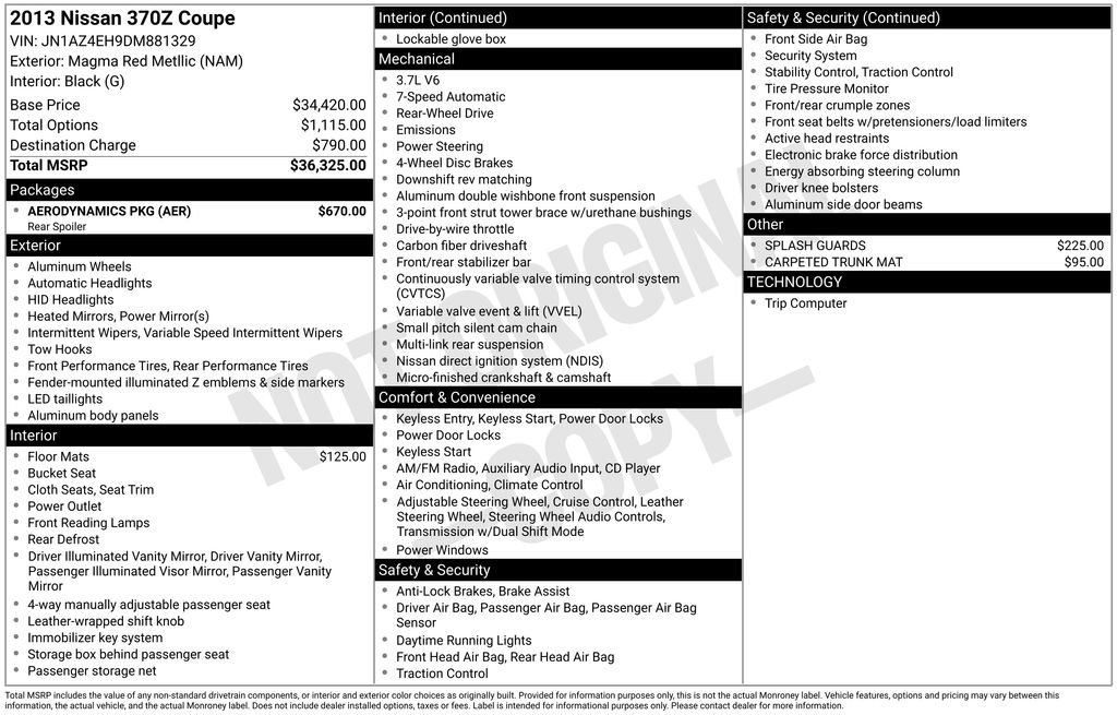 Used 2013 Nissan 370Z Base w/ Aerodynamics Pkg image 25