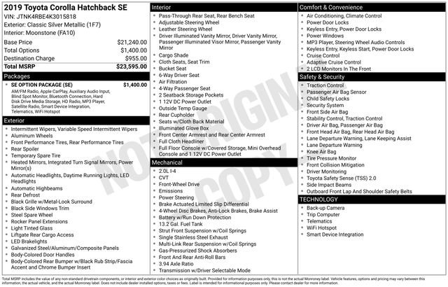 Used 2019 Toyota Corolla SE w/ SE Option Package image 26