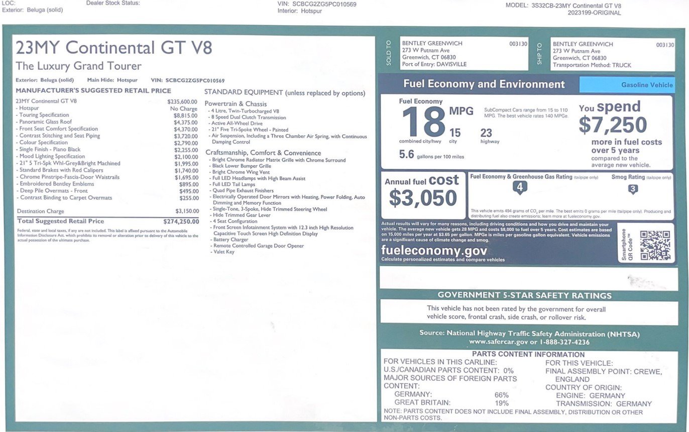 Certified 2023 Bentley Continental GT Mulliner AWD/4WD image 32