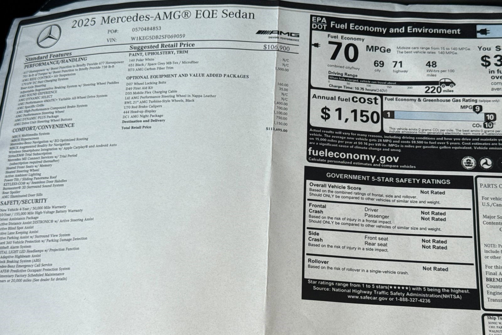 New 2025 Mercedes-Benz EQE AMG 4MATIC Sedan image 29