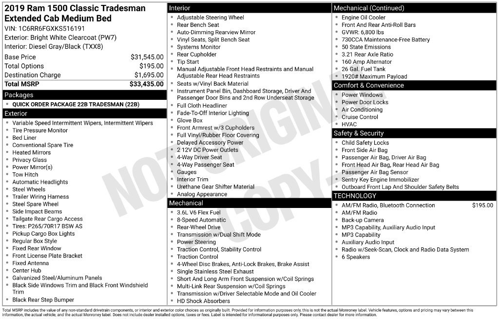 Used 2019 RAM 1500 Tradesman RWD image 17