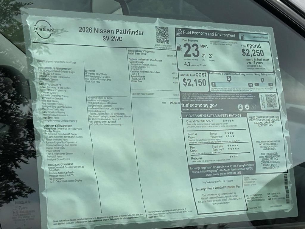 New 2026 Nissan Pathfinder SV w/ Cargo Package FWD image 2