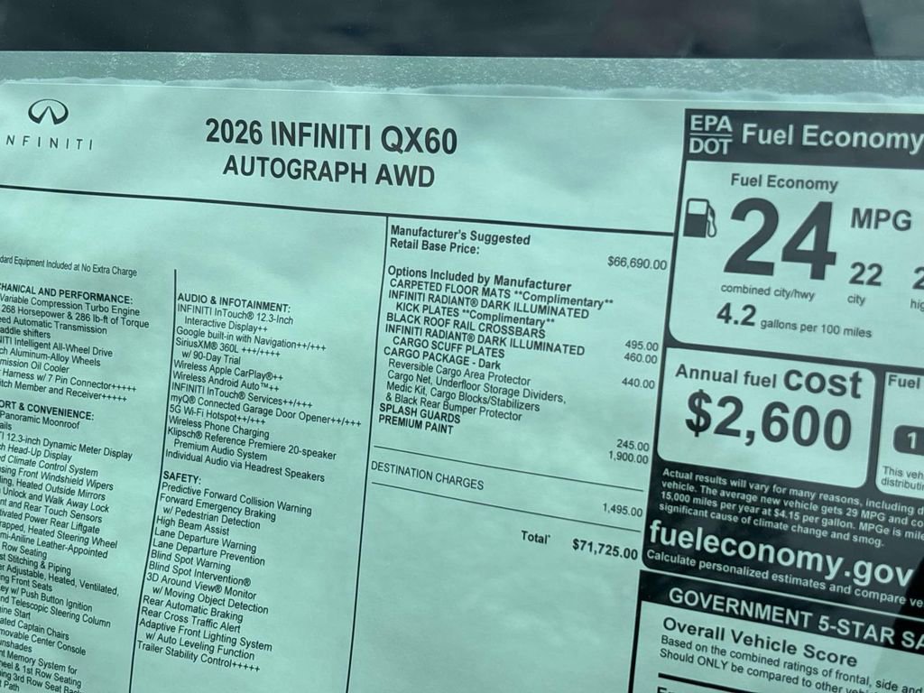New 2026 INFINITI QX60 Autograph w/ Dark Cargo Package image 4