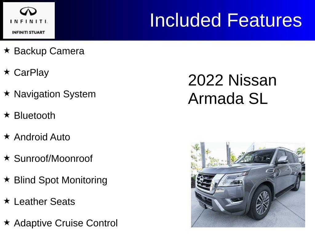 Used 2022 Nissan Armada SL w/ Captain's Chairs Package AWD/4WD image 2