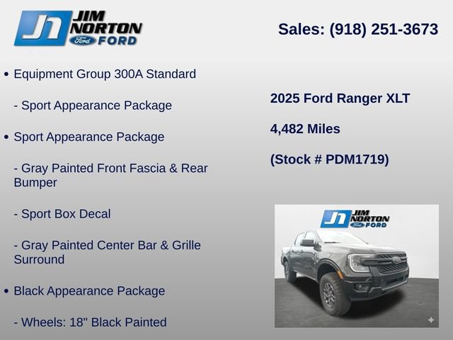 Used 2025 Ford Ranger XLT w/ Black Appearance Package AWD/4WD image 8