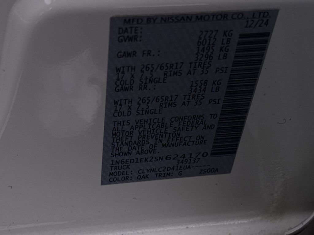 Used 2025 Nissan Frontier SV w/ SV Convenience Package image 27