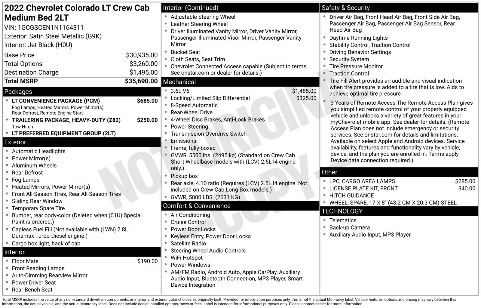 Used 2022 Chevrolet Colorado LT w/ LT Convenience Package image 33