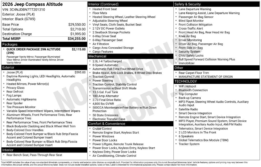 New 2026 Jeep Compass Latitude AWD/4WD image 32