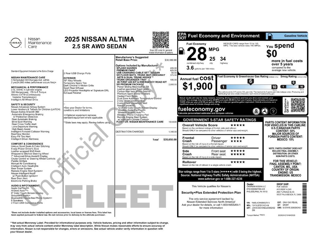 Used 2025 Nissan Altima 2.5 SR w/ SR Premium Package AWD/4WD image 17