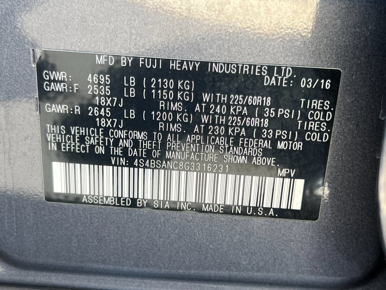 Used 2016 Subaru Outback 2.5i Limited AWD/4WD image 29