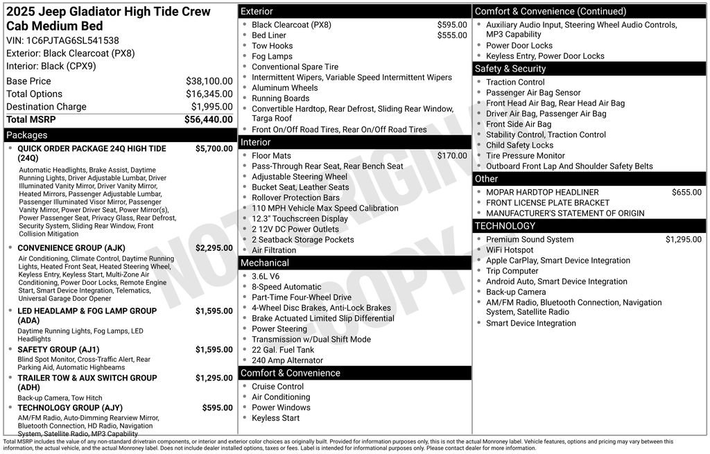 New 2025 Jeep Gladiator Sport image 33