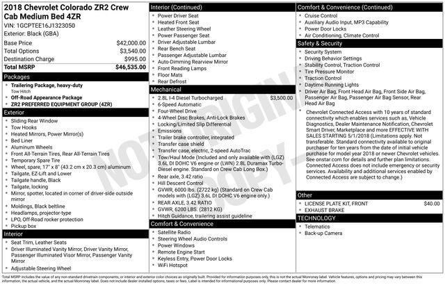 Used 2018 Chevrolet Colorado ZR2 AWD/4WD image 15