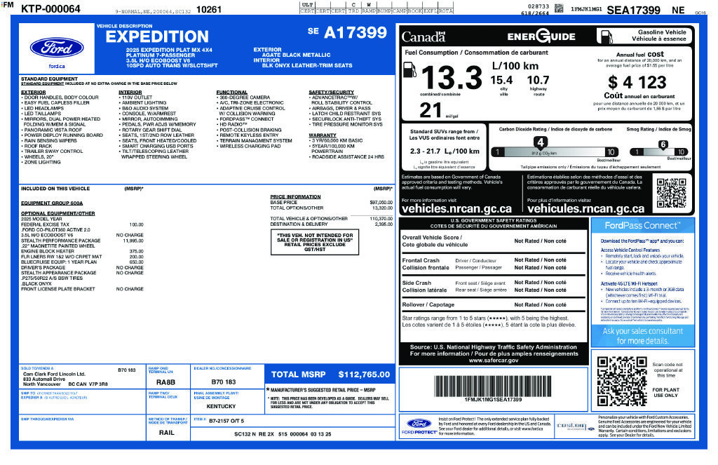 Certified 2025 Ford Expedition Max Platinum w/ Stealth Performance Package AWD/4WD image 57