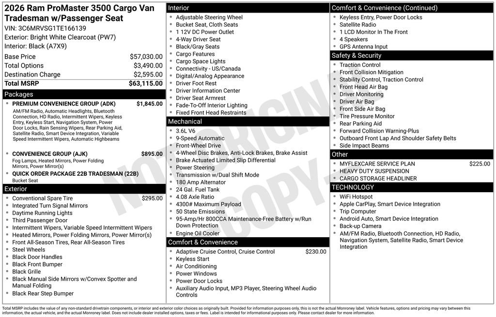 New 2026 RAM ProMaster 3500 w/ Premium Convenience Group image 7