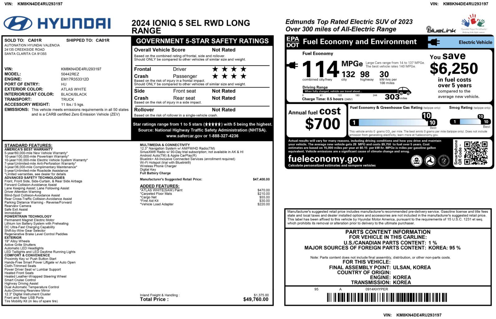 Used 2024 Hyundai Ioniq 5 SEL image 53