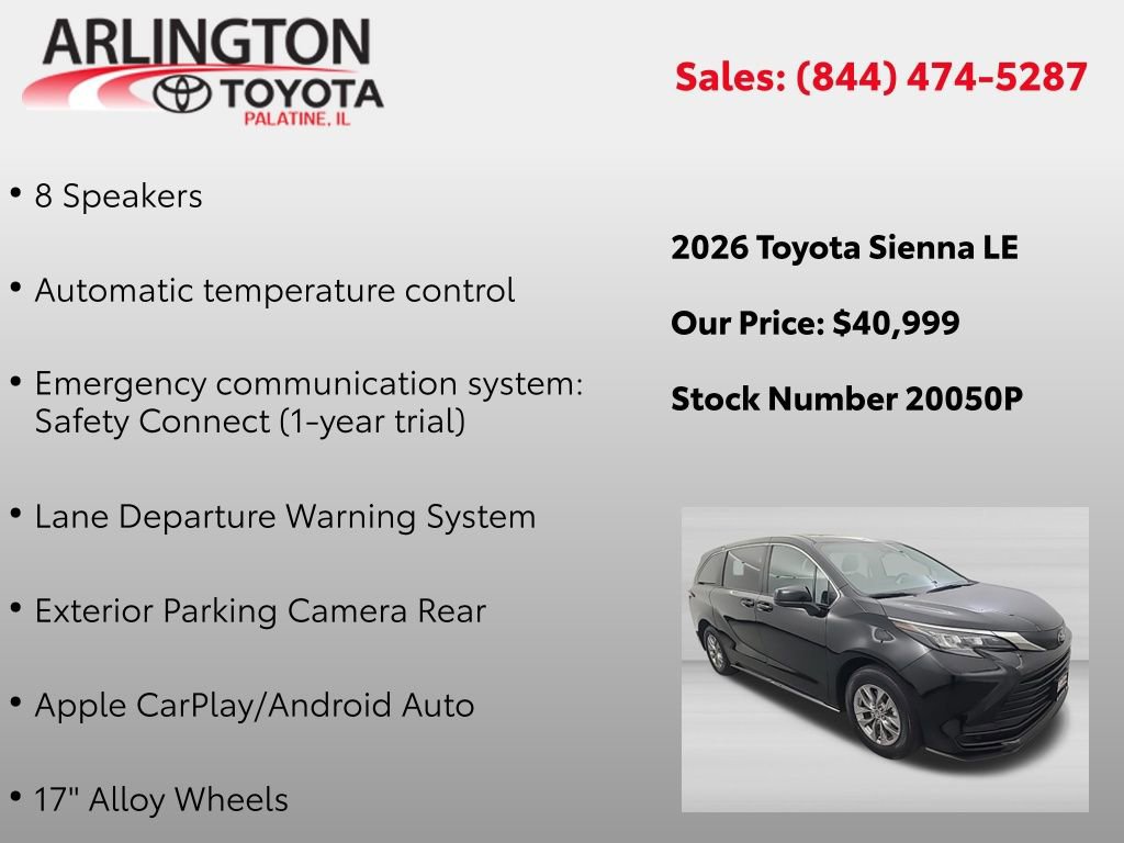 Used 2026 Toyota Sienna LE FWD image 4