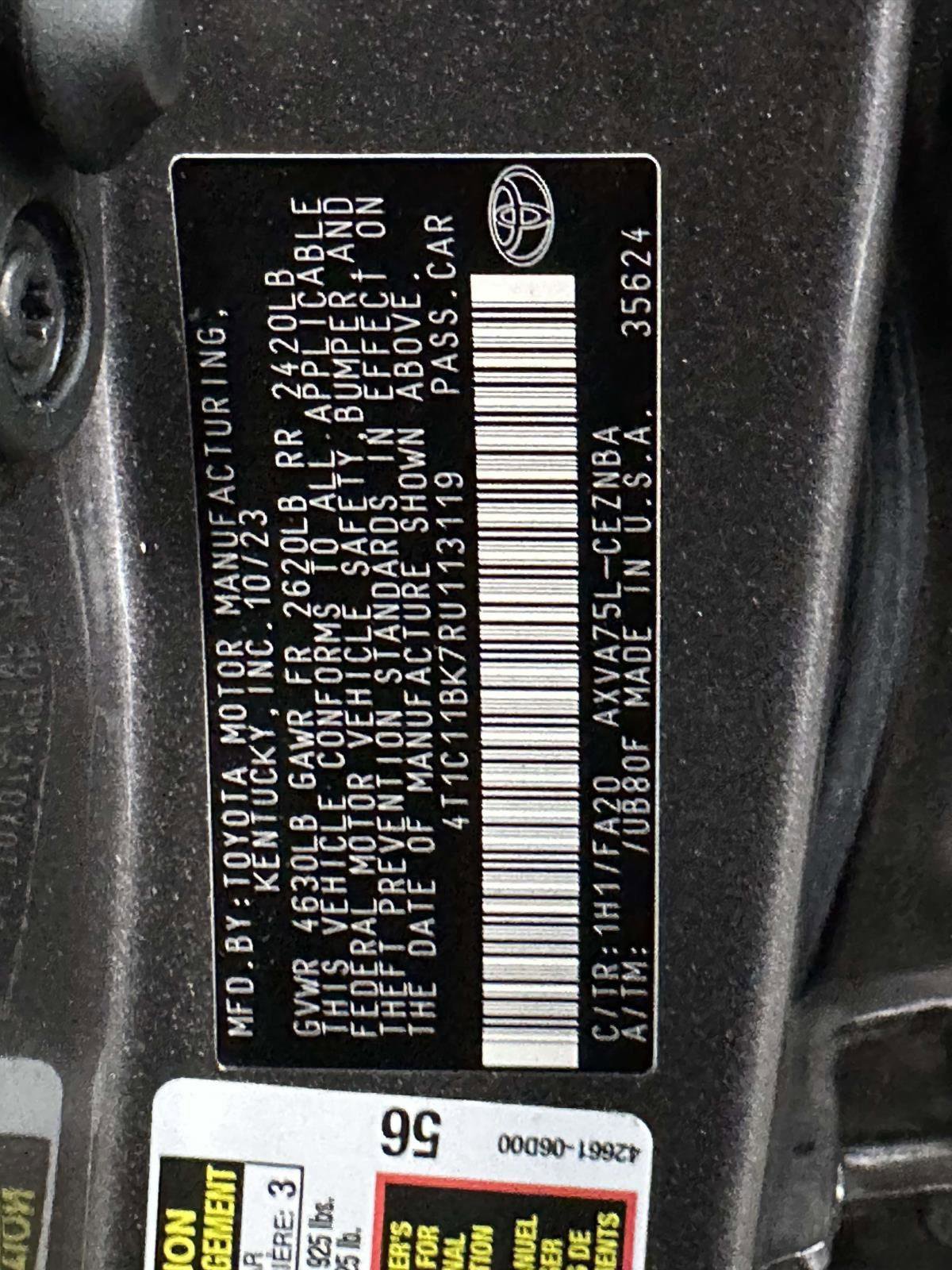 Certified 2024 Toyota Camry LE AWD/4WD image 33