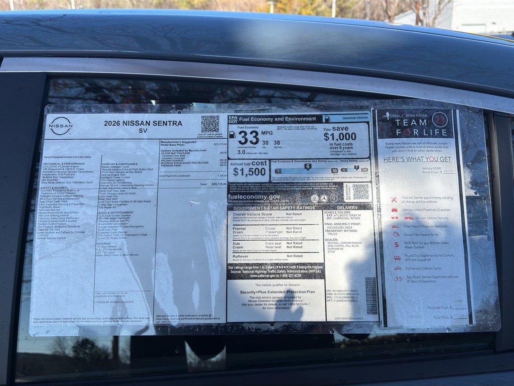 New 2026 Nissan Sentra SV w/ Floor Mat Package image 12