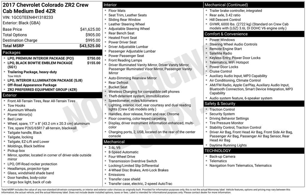 Used 2017 Chevrolet Colorado ZR2 w/ LPO, Premium Interior Package AWD/4WD image 12