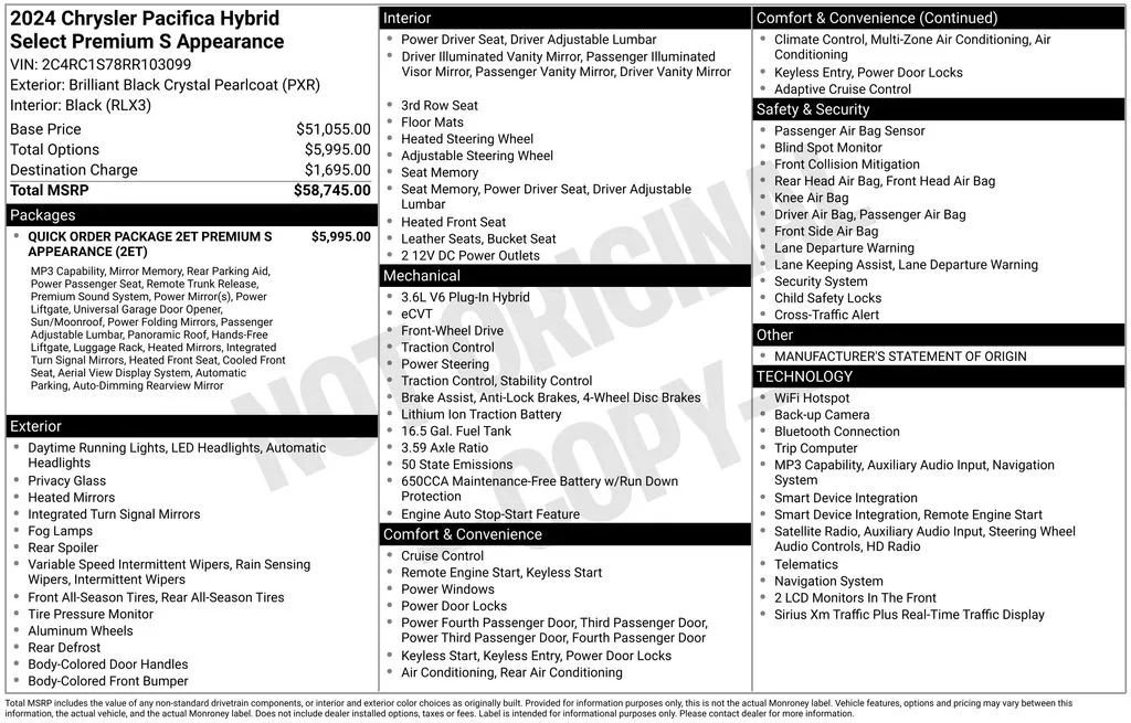 Used 2024 Chrysler Pacifica Premium FWD image 2
