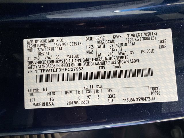 Used 2017 Ford F150 Lariat w/ Equipment Group 501A Mid image 41