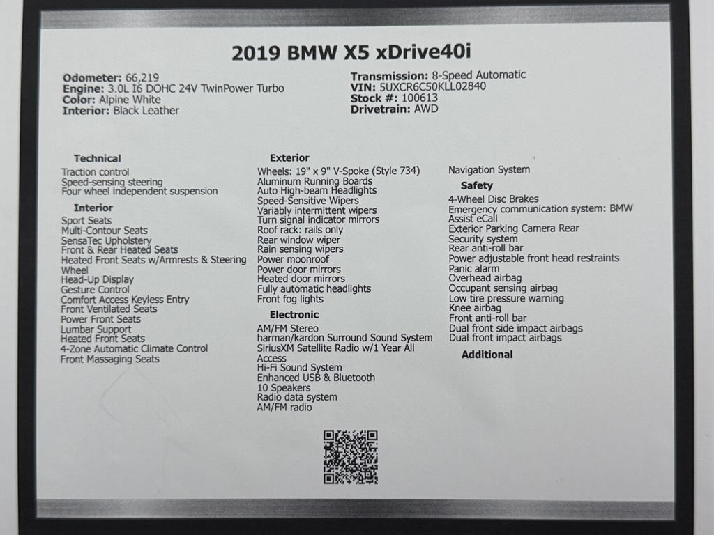 Used 2019 BMW X5 xDrive40i w/ Luxury Seating Package AWD/4WD image 49