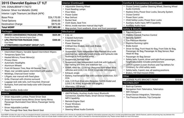 Used 2015 Chevrolet Equinox LT w/ Driver Convenience Package FWD image 34