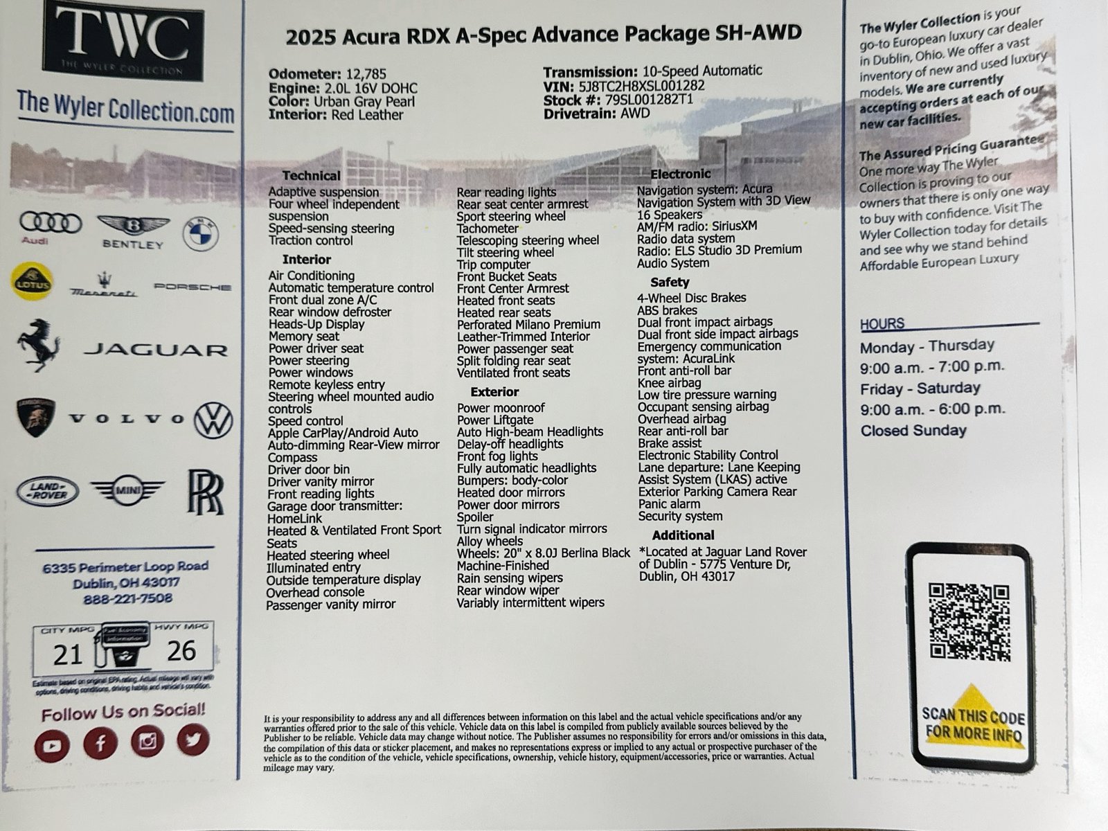 Used 2025 Acura RDX w/ Advance Package AWD/4WD image 48