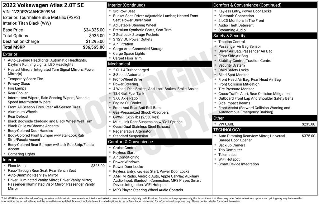 Used 2022 Volkswagen Atlas SE image 6