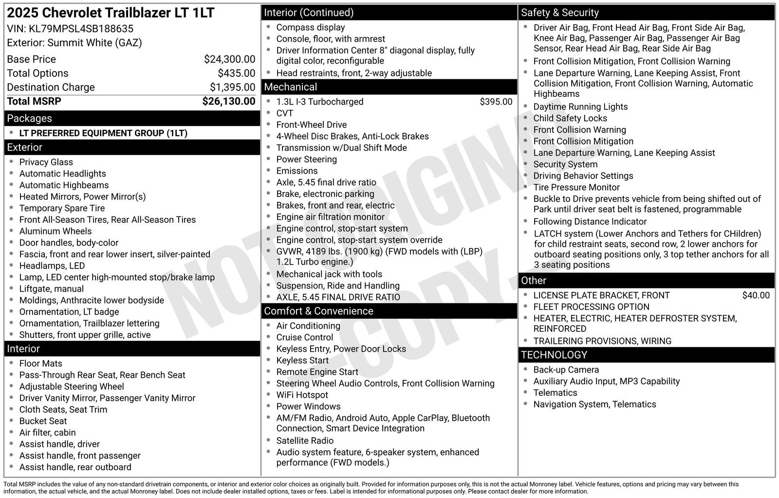 Used 2025 Chevrolet TrailBlazer LT FWD image 40