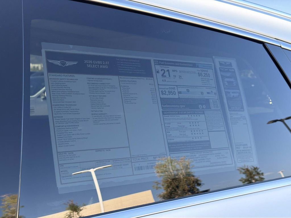 New 2026 Genesis GV80 2.5T Select AWD/4WD image 17