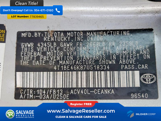 Used 2007 Toyota Camry LE image 18