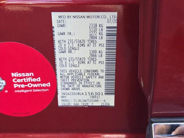 Used 2020 Nissan Murano Platinum w/ Cargo Package FWD image 25