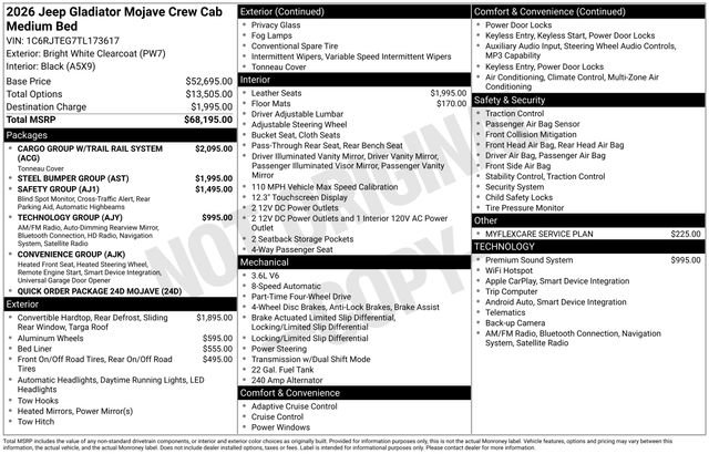 New 2026 Jeep Gladiator Mojave AWD/4WD image 27