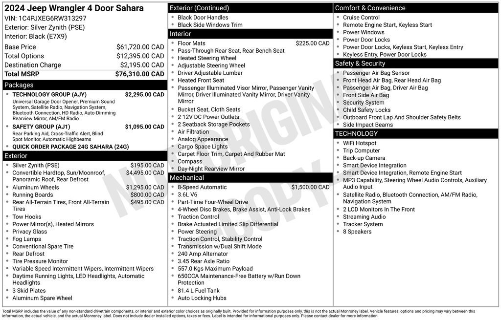 Used 2024 Jeep Wrangler Unlimited Sahara w/ Technology Group AWD/4WD image 58