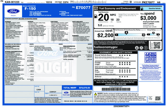 Certified 2023 Ford F150 Lariat w/ Equipment Group 502A High AWD/4WD image 51