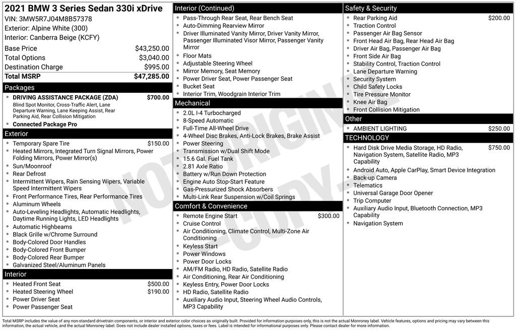 Used 2021 BMW 330i xDrive Sedan w/ Driving Assistance Package