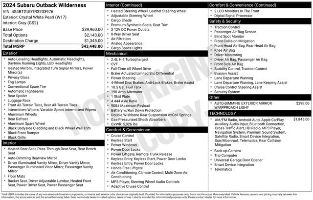 Used 2024 Subaru Outback Wilderness image 16