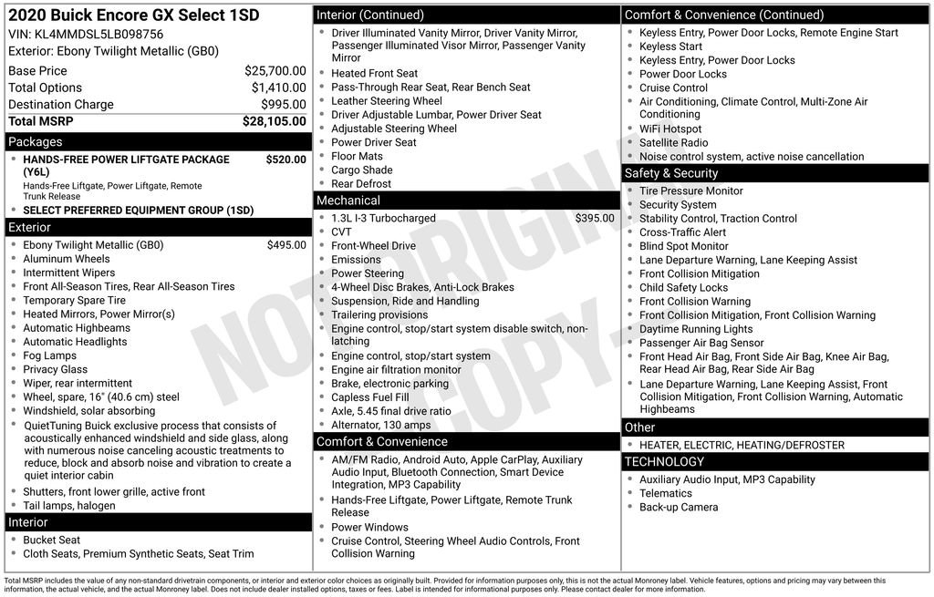 Used 2020 Buick Encore GX Select image 82