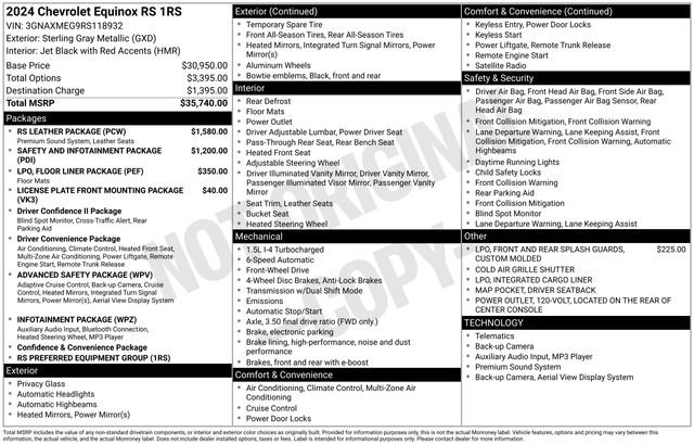 Used 2024 Chevrolet Equinox RS w/ RS Leather Package FWD image 5