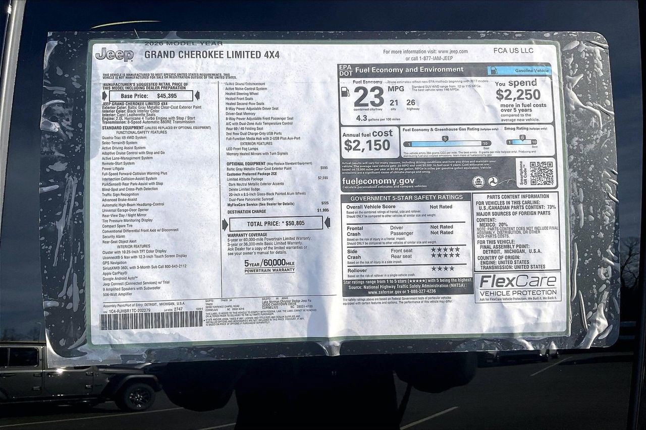 New 2026 Jeep Grand Cherokee Limited w/ Limited Altitude Package image 38