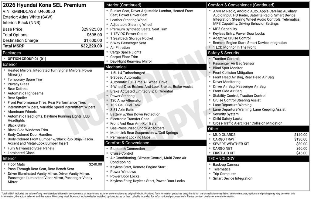 New 2026 Hyundai Kona SEL Premium AWD/4WD image 35