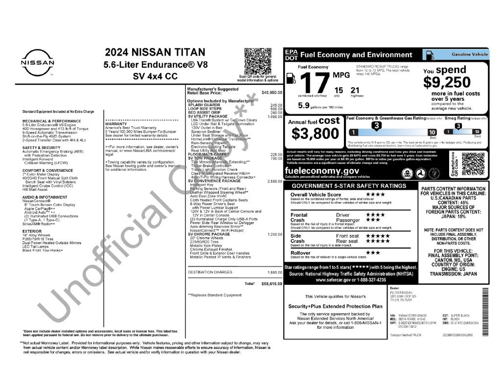 Used 2024 Nissan Titan SV w/ SV Convenience Package AWD/4WD image 45