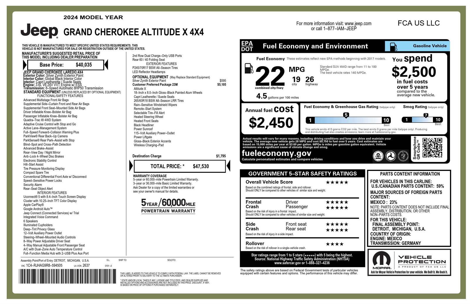 Used 2024 Jeep Grand Cherokee Altitude AWD/4WD image 3