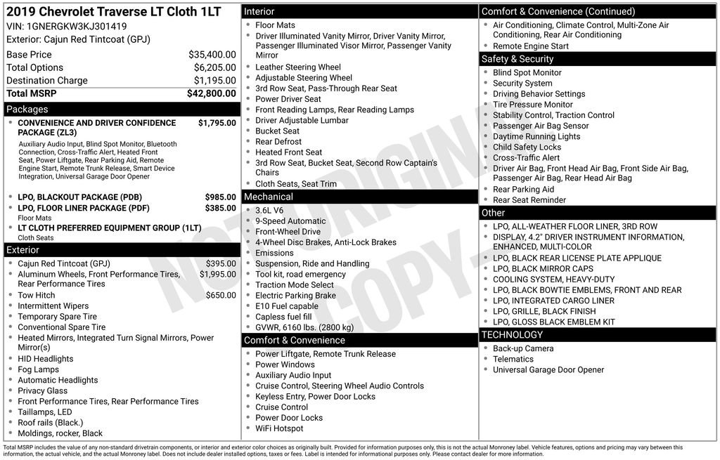 Certified 2019 Chevrolet Traverse LT image 37