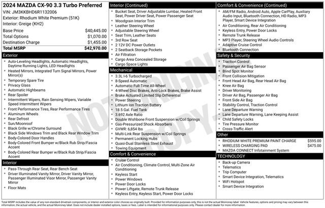 Used 2024 MAZDA CX-90 3.3 Turbo w/ Preferred Package image 18