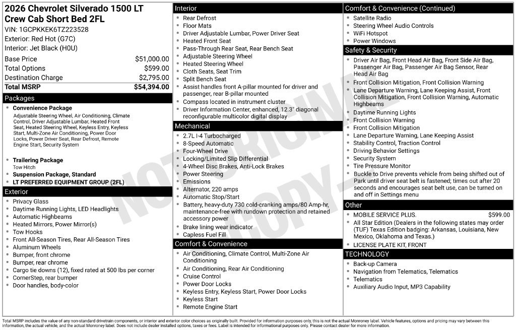 Used 2026 Chevrolet Silverado 1500 LT AWD/4WD image 39